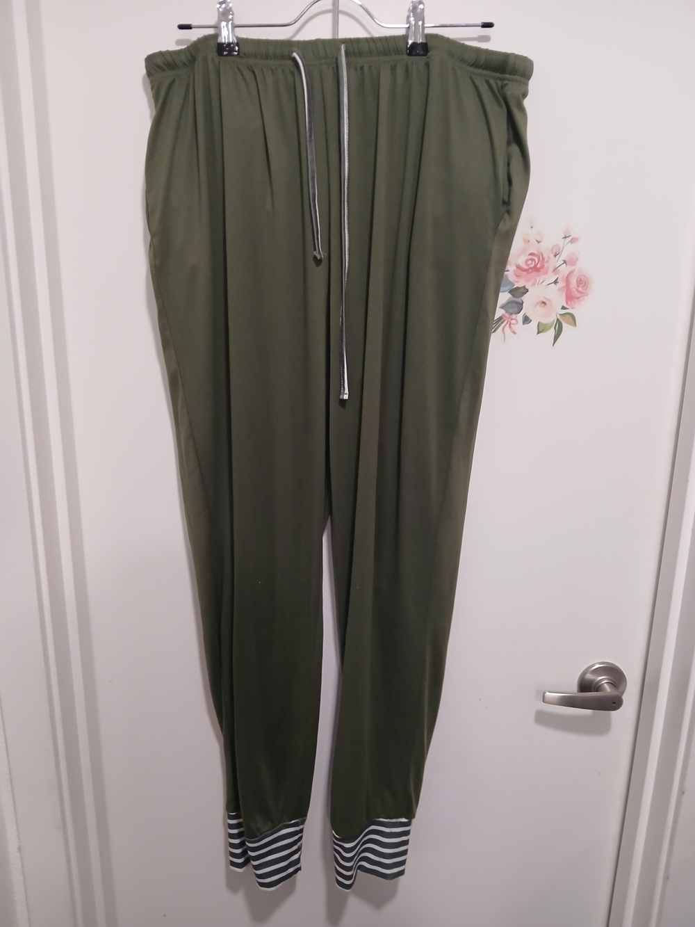 Olive Green Drawstring Jogger Pants